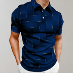 Men's polo shirt modern casual attire - unique pattern short sleeve top for relaxed days