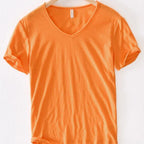 Men's v-neck t-shirt soft cotton blend casual wear - lightweight short sleeve top for everyday comfort