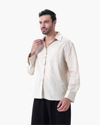 Linen button-up shirt - men's versatile long sleeve shirt