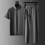 2-piece summer polo and trousers set - refined outfit for men