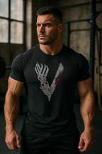 Men's graphic t-shirt unique viking print casual wear - soft fabric, eye-catching design