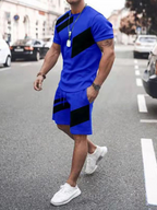 2-piece casual ensemble - men's contemporary t-shirt and shorts set