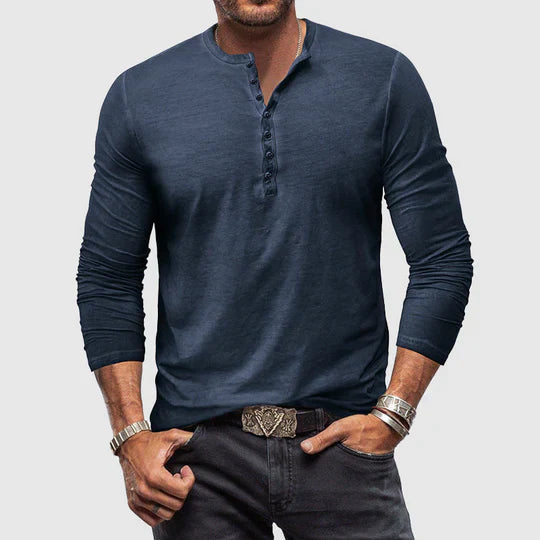 Long-sleeve henley shirt - timeless men’s casual top