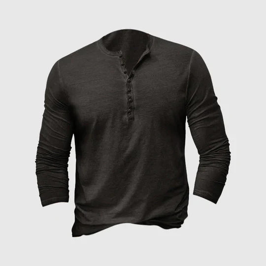 Long-sleeve henley shirt - timeless men’s casual top