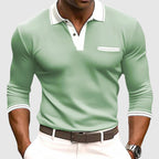 Men's casual polo shirt - stylish long sleeve top for everyday wear