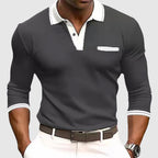 Men's casual polo shirt - stylish long sleeve top for everyday wear