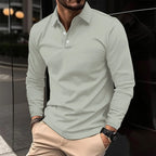 Sophisticated long sleeve polo shirt - versatile casual attire for men