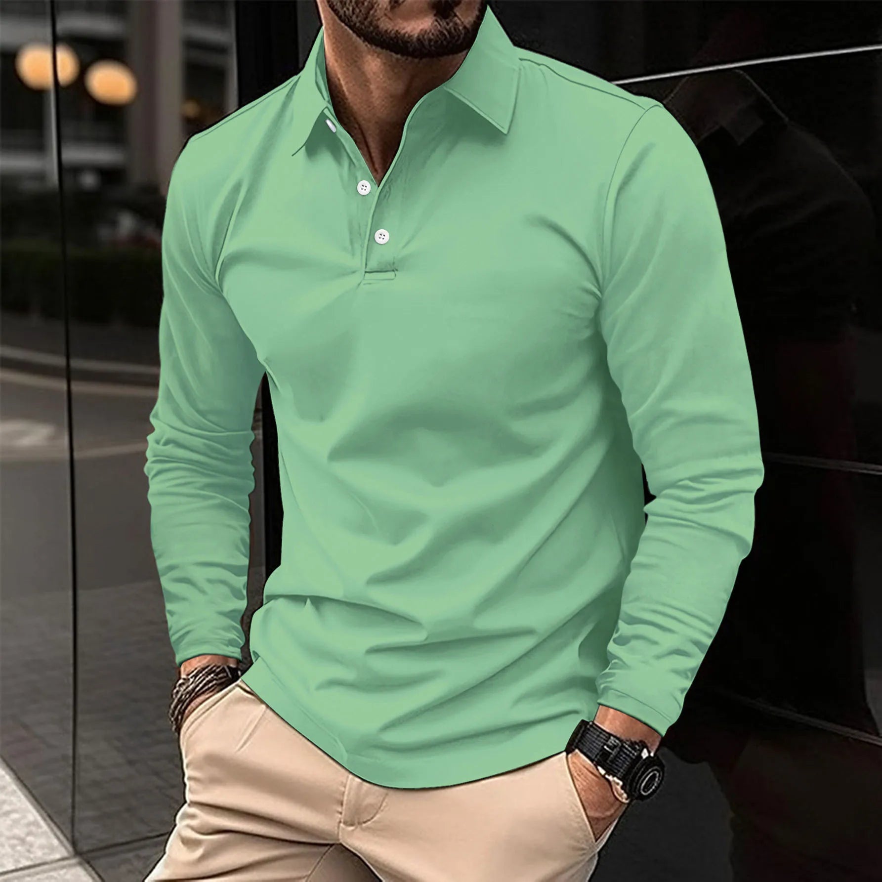 Long sleeve polo shirt - sophisticated men’s casual attire