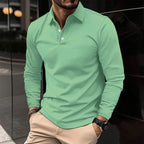 Sophisticated long sleeve polo shirt - versatile casual attire for men