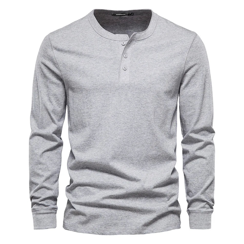 Henley long sleeve shirt - timeless men’s casual top