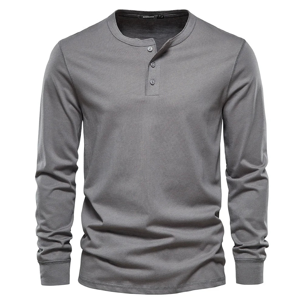Henley long sleeve shirt - timeless men’s casual top