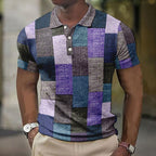 Men's chic patchwork polo shirt - versatile and fashionable choice