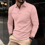 Sophisticated long sleeve polo shirt - versatile casual attire for men