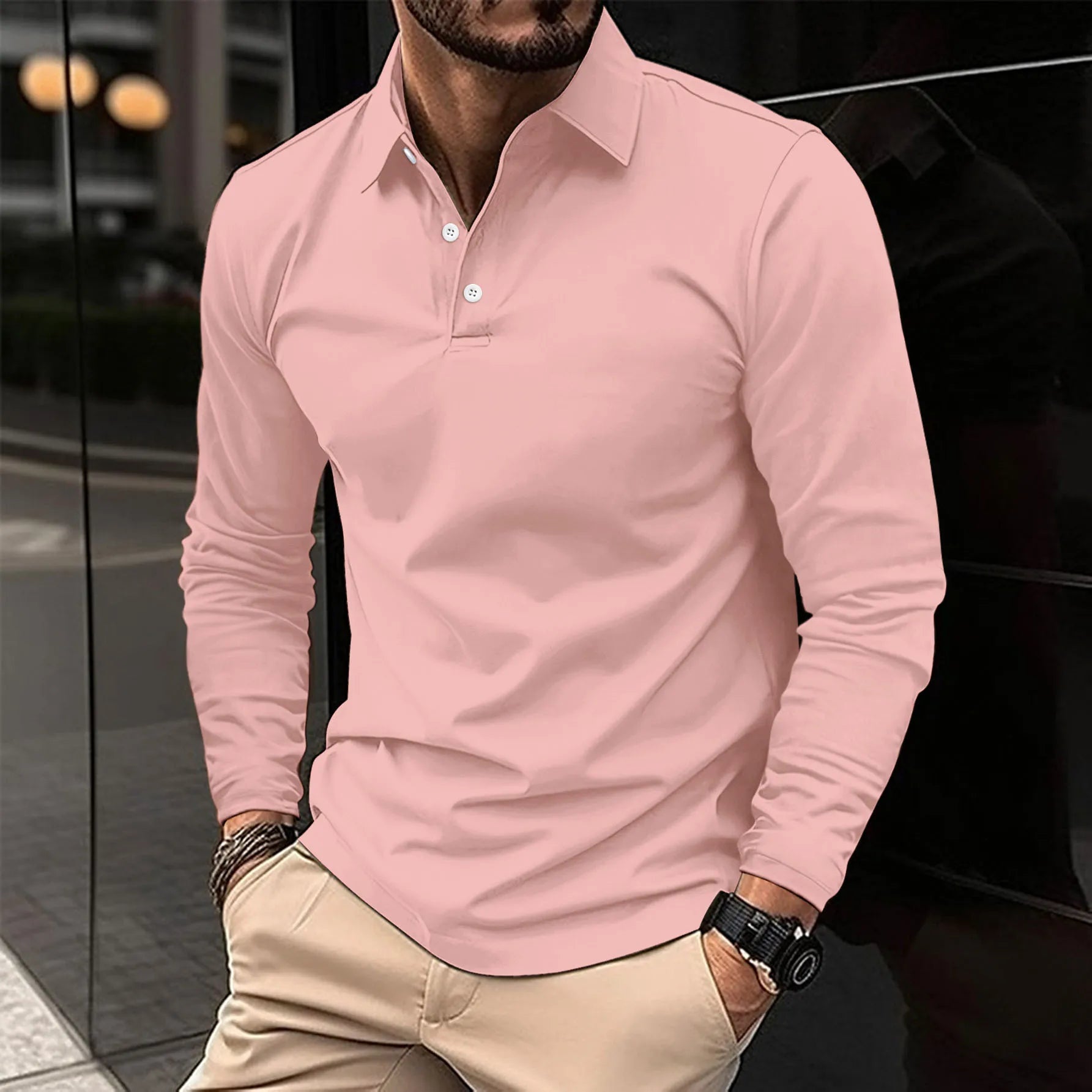 Long sleeve polo shirt - classic men's casual wear