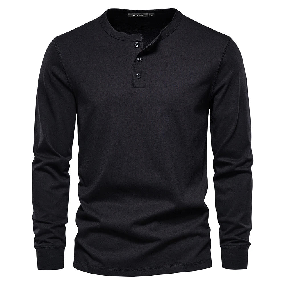 Henley long sleeve shirt - timeless men’s casual top