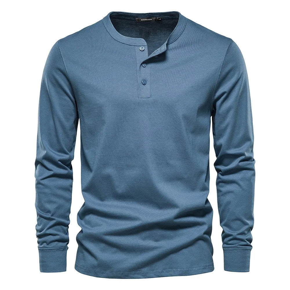 Henley long sleeve shirt - timeless men’s casual top