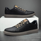 Men's low sneakers genuine italian leather smart-casual footwear - versatile for office and leisure use