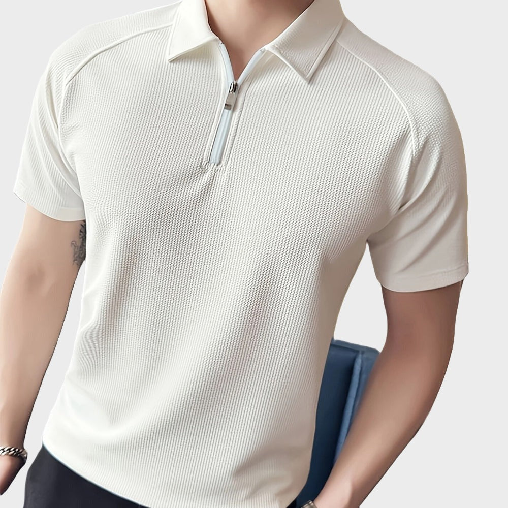 Men's zip neck polo shirt - versatile casual attire for everyday