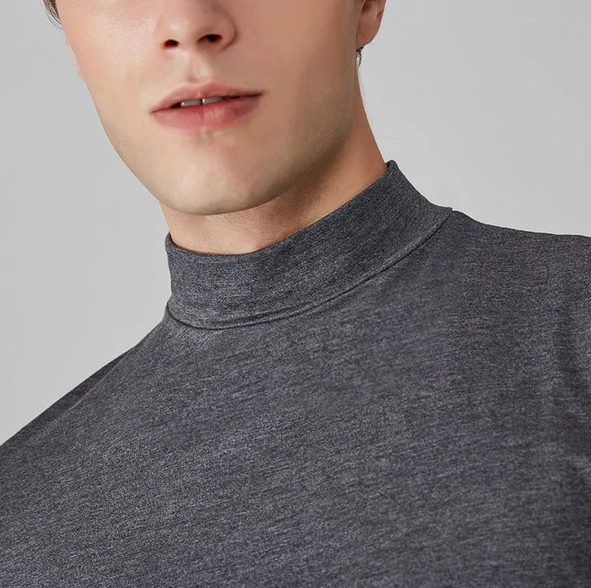 Men's turtleneck t-shirt contemporary casual wear - short sleeve soft fabric for everyday use