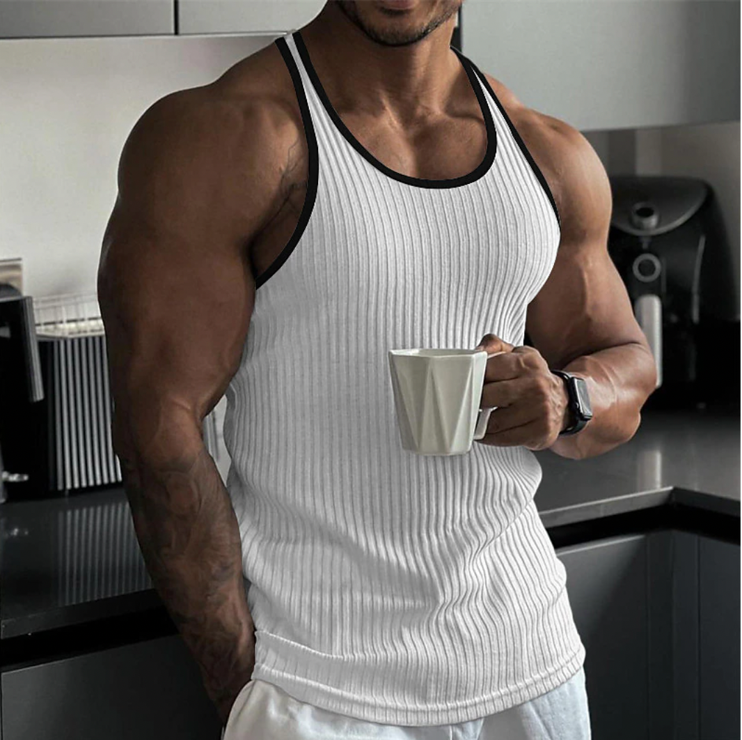 Men's ribbed sleeveless tank top - versatile and stylish top