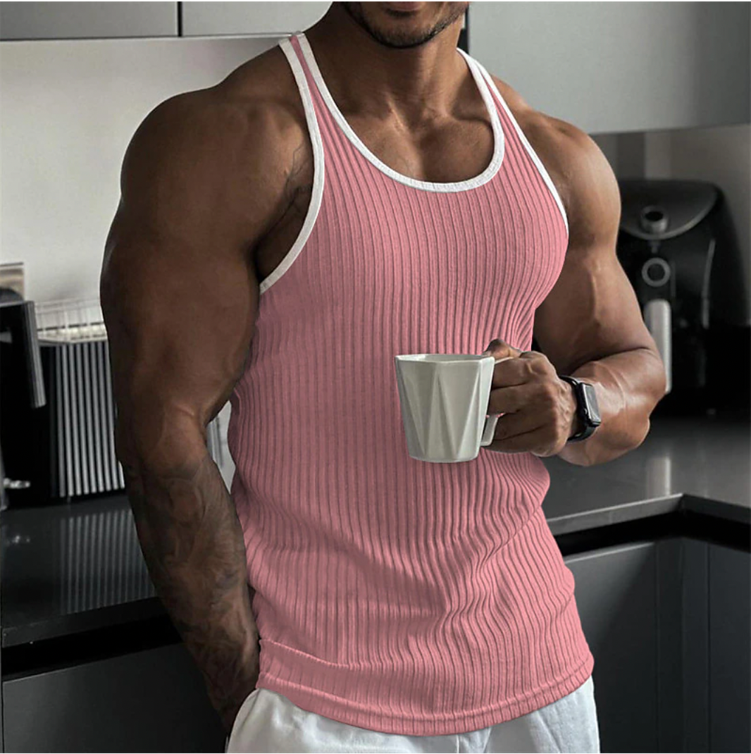 Men's ribbed sleeveless tank top - versatile and stylish top