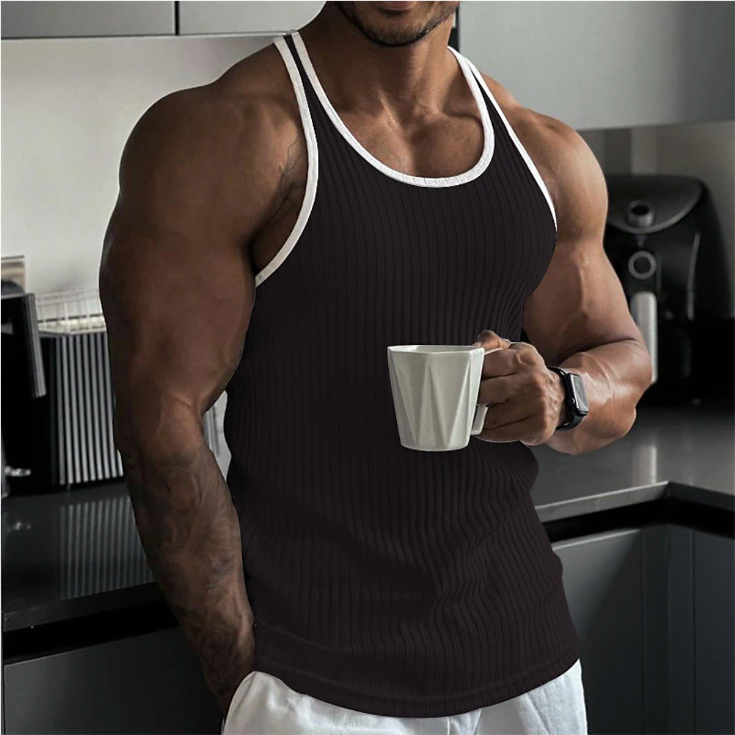 Men's ribbed sleeveless tank top - versatile and stylish top