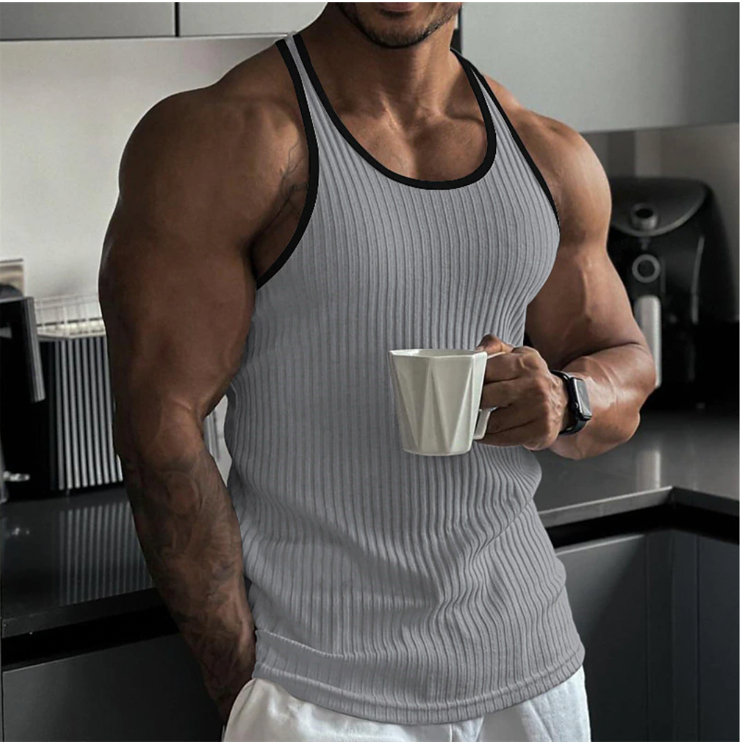 Men's ribbed sleeveless tank top - versatile and stylish top