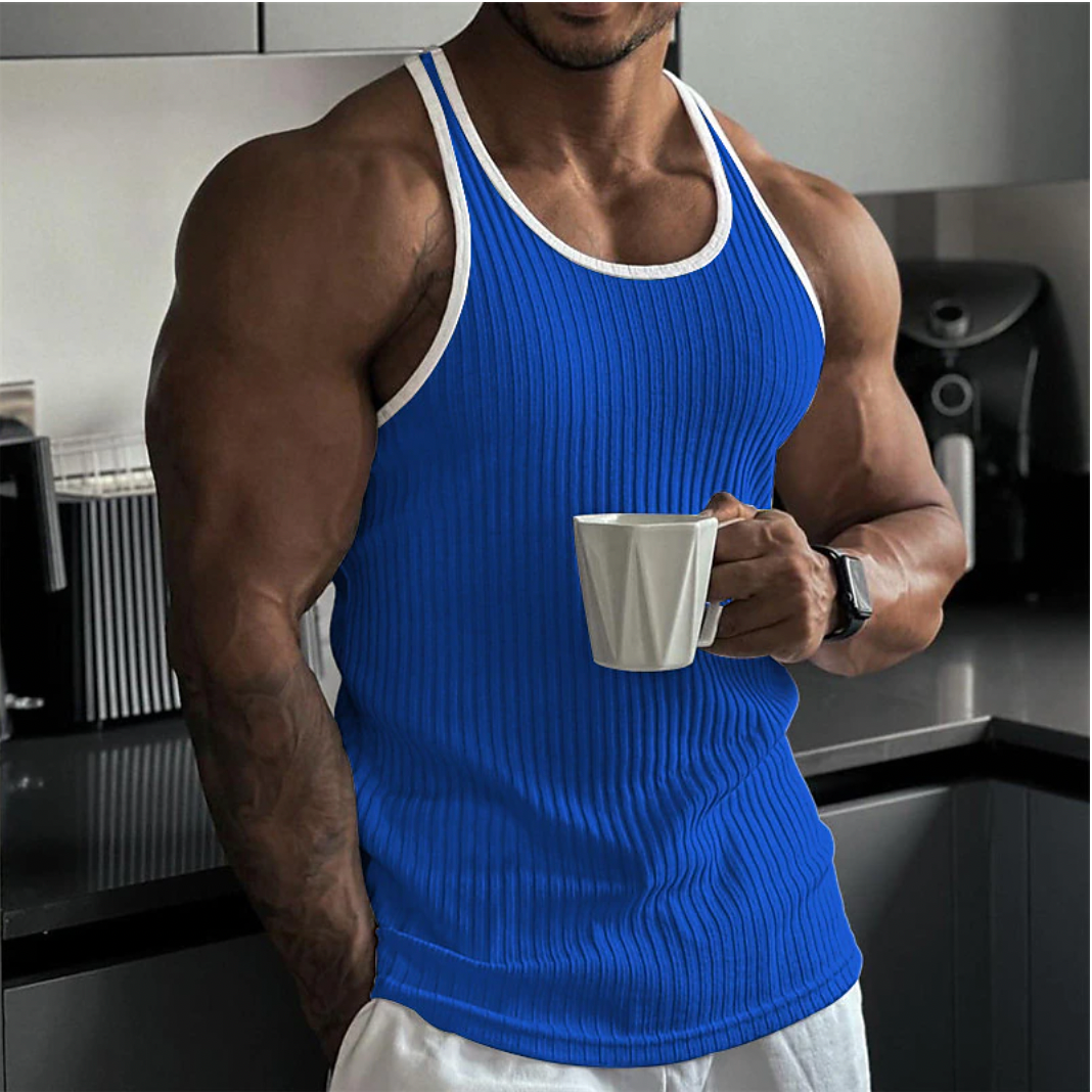 Men's ribbed sleeveless tank top - versatile and stylish top