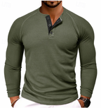 Long sleeve henley shirt - versatile men's casual top
