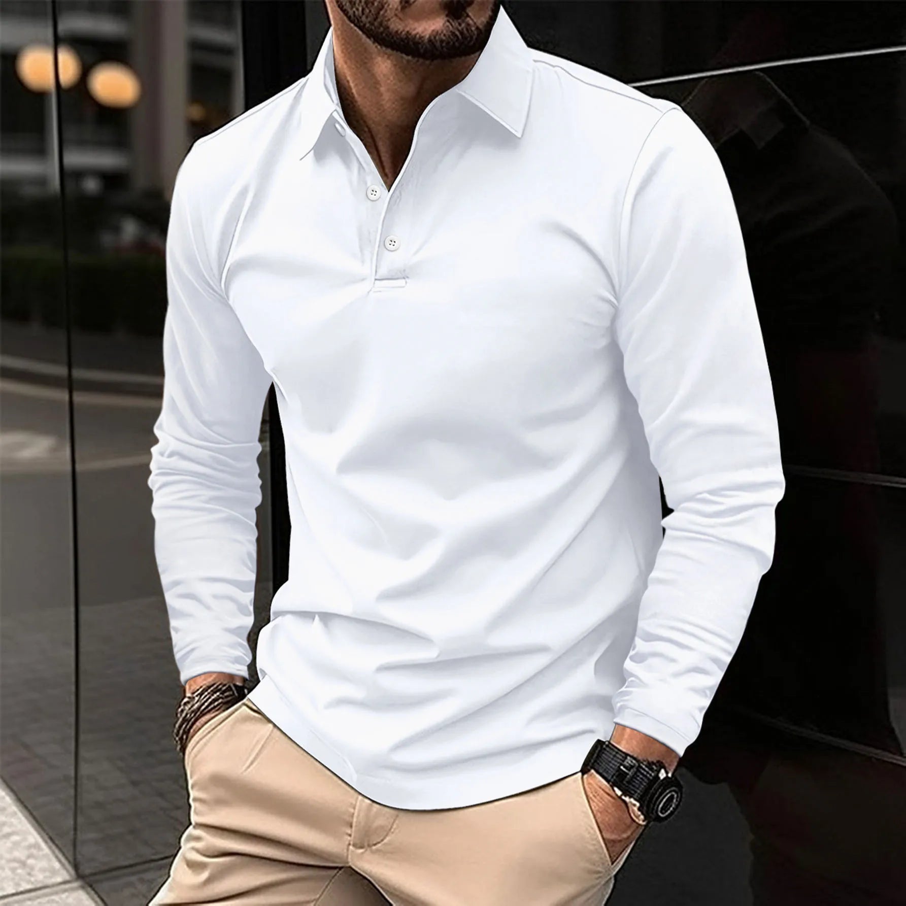 Long sleeve polo shirt - classic men's casual wear