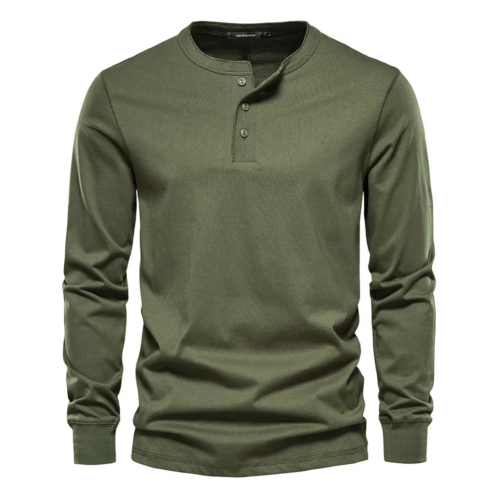 Henley long sleeve shirt - timeless men’s casual top