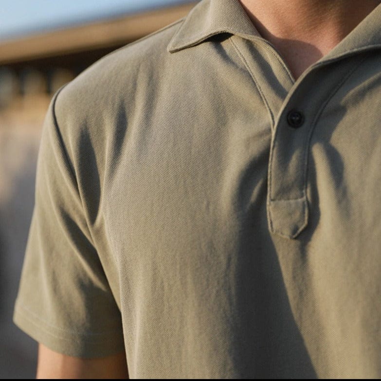 Old money sorrento polo - elegant green men's polo shirt
