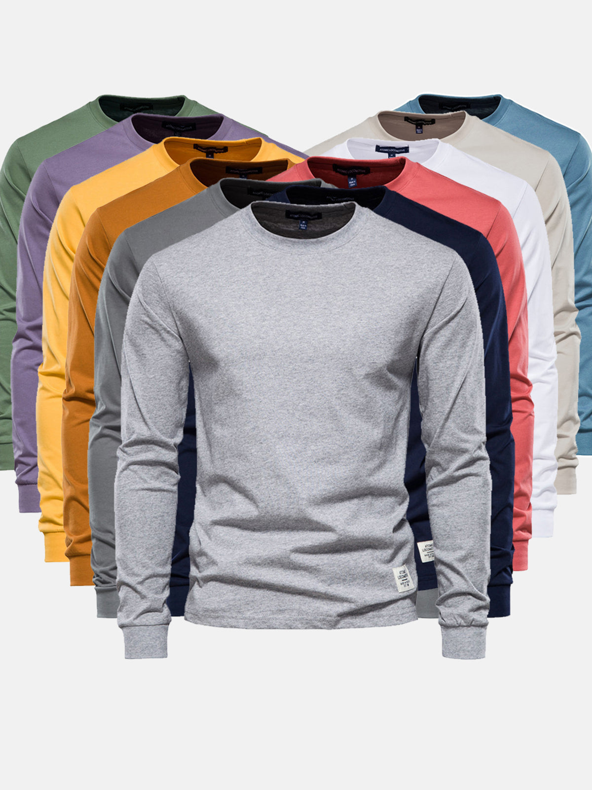 Long-sleeve cotton t-shirt - versatile men's casual wear