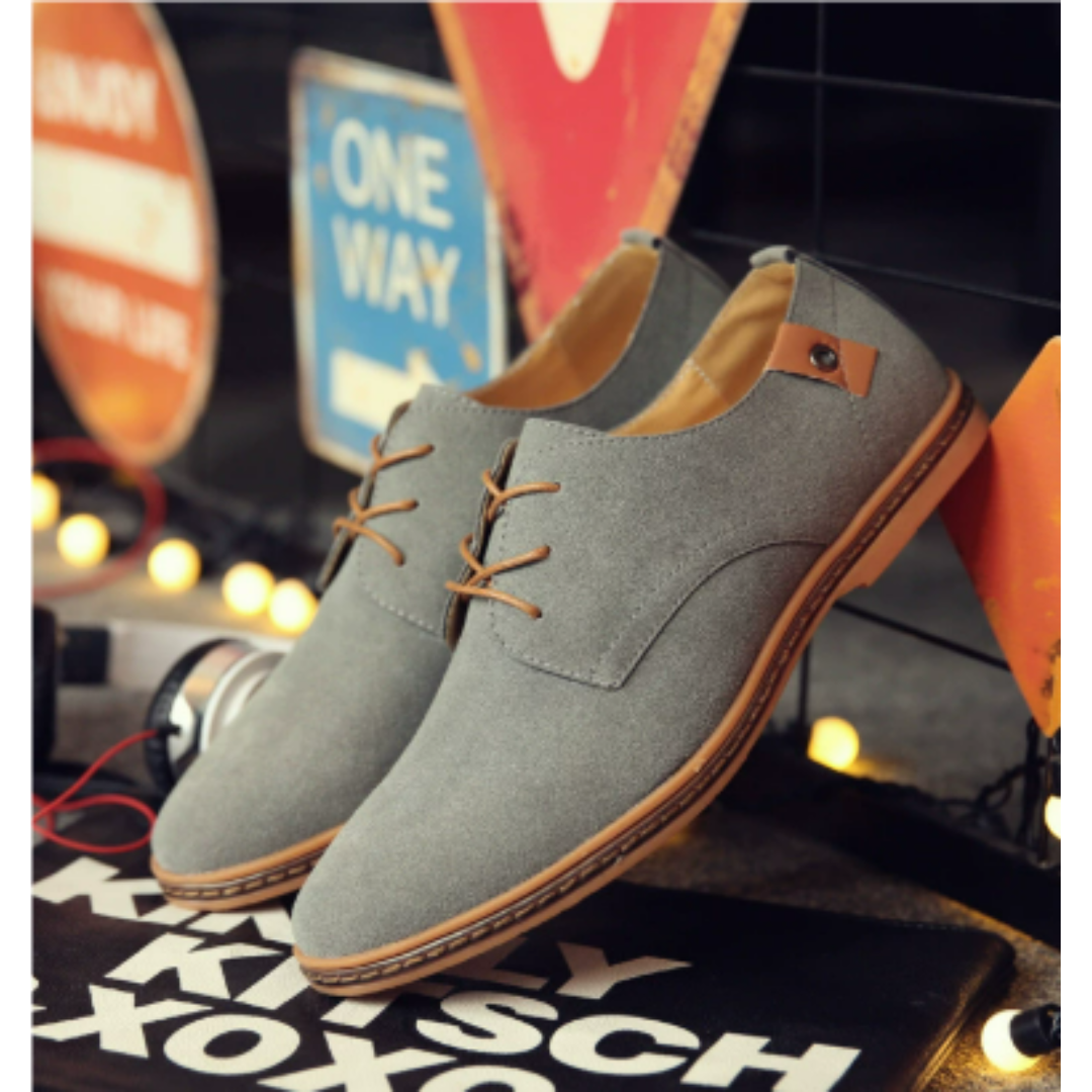 Men's lace-up ankle boots stylish suede footwear - versatile for formal and casual occasions