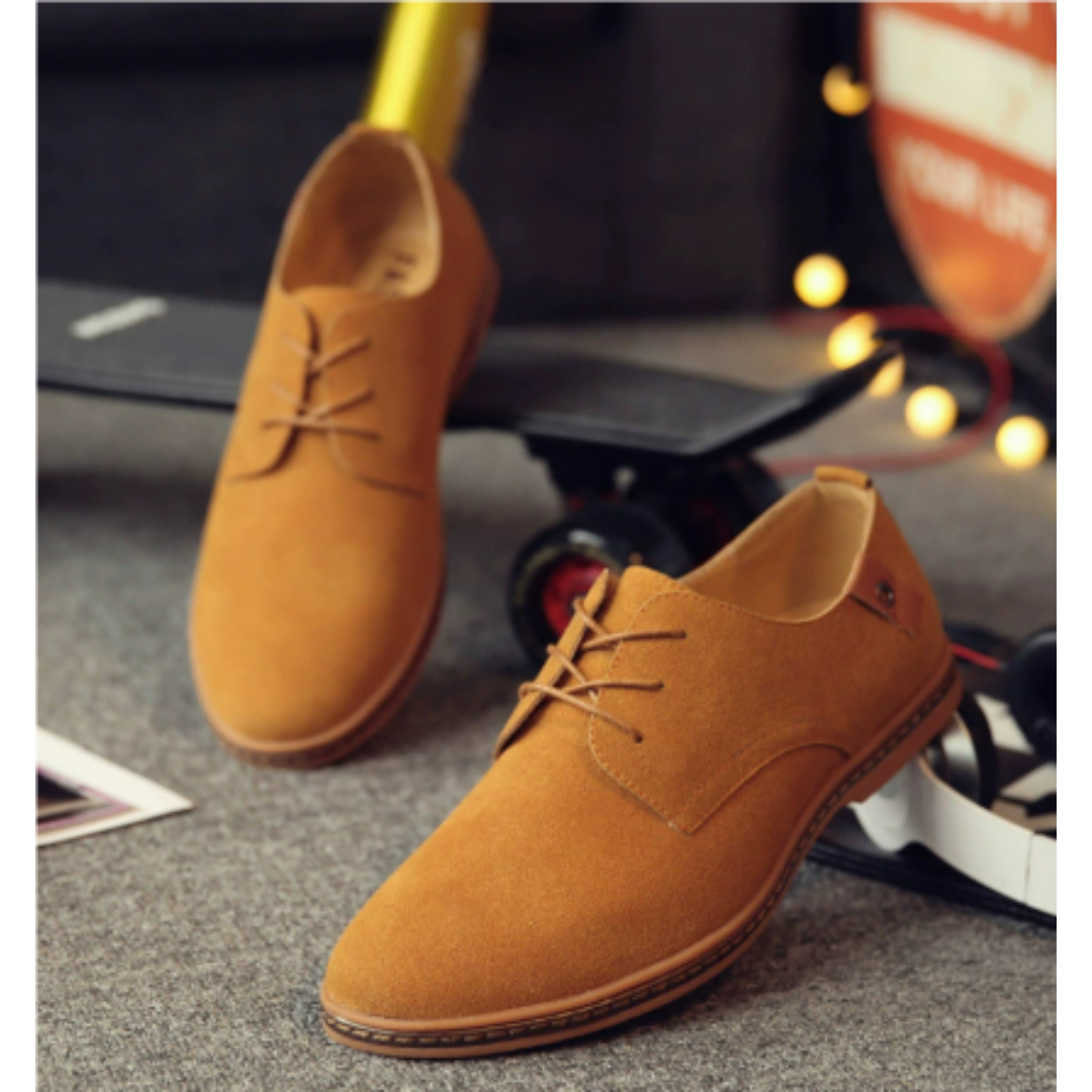 Men's lace-up ankle boots stylish suede footwear - versatile for formal and casual occasions