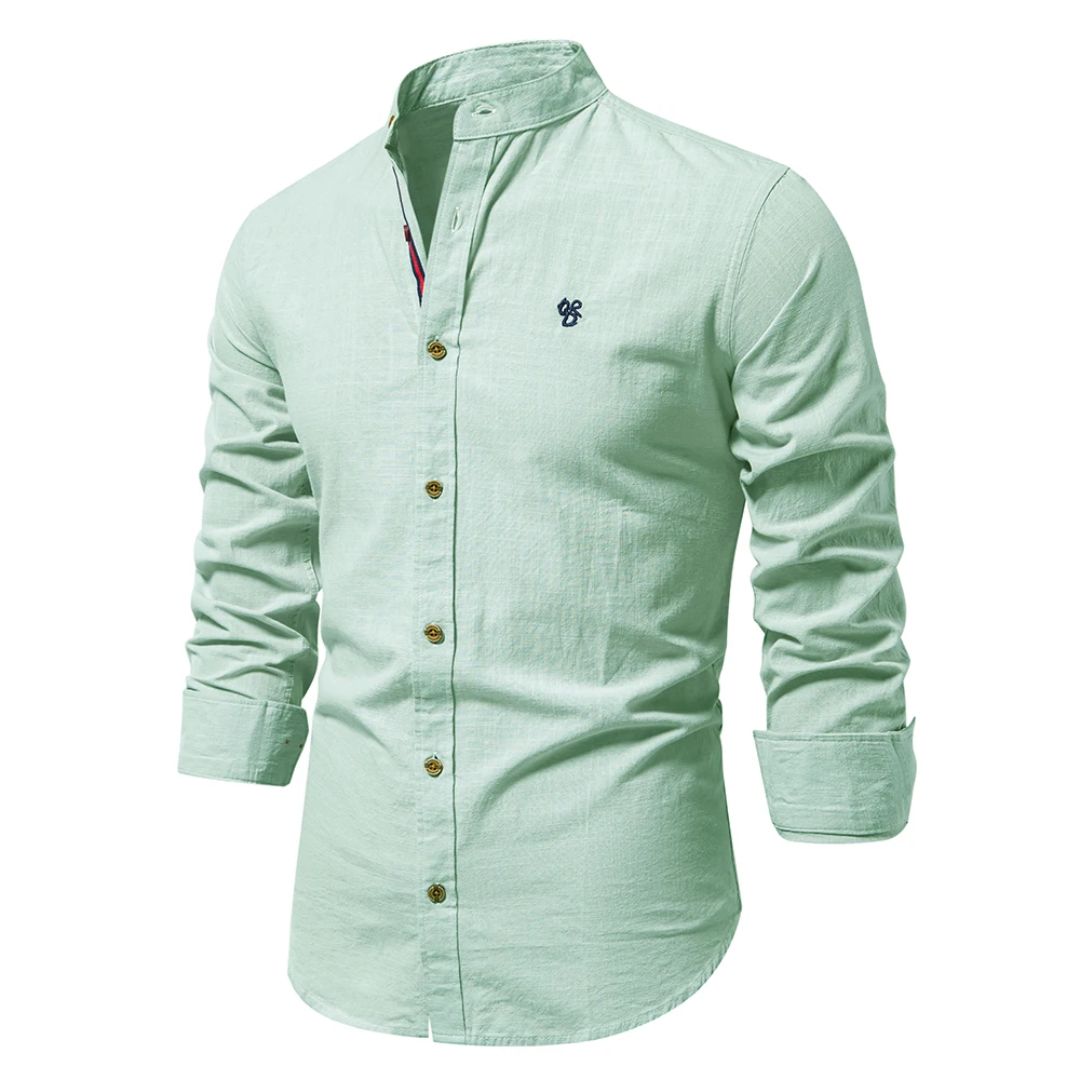 Men's classic button-up long sleeve shirt - versatile essential attire