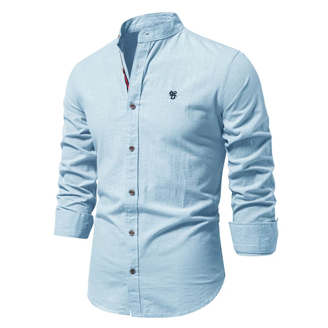 Men's classic button-up long sleeve shirt - versatile essential attire