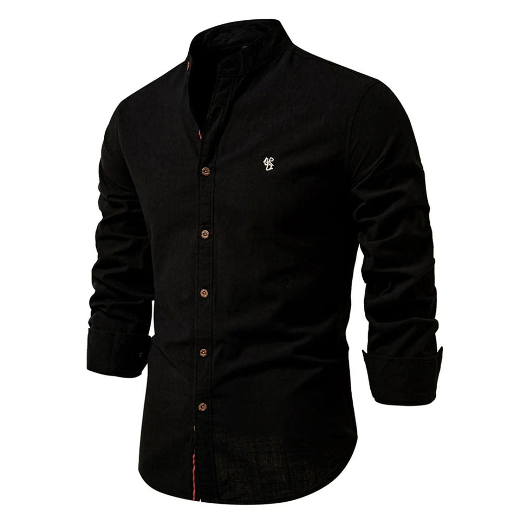 Men's classic button-up long sleeve shirt - versatile essential attire