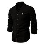 Men's classic button-up long sleeve shirt - versatile essential attire