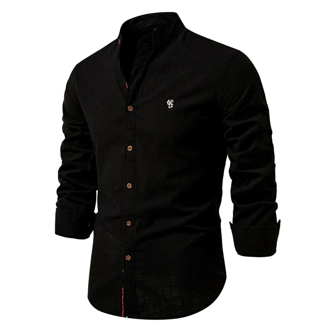 Men's classic button-up long sleeve shirt - versatile essential attire