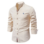 Men's classic button-up long sleeve shirt - versatile essential attire