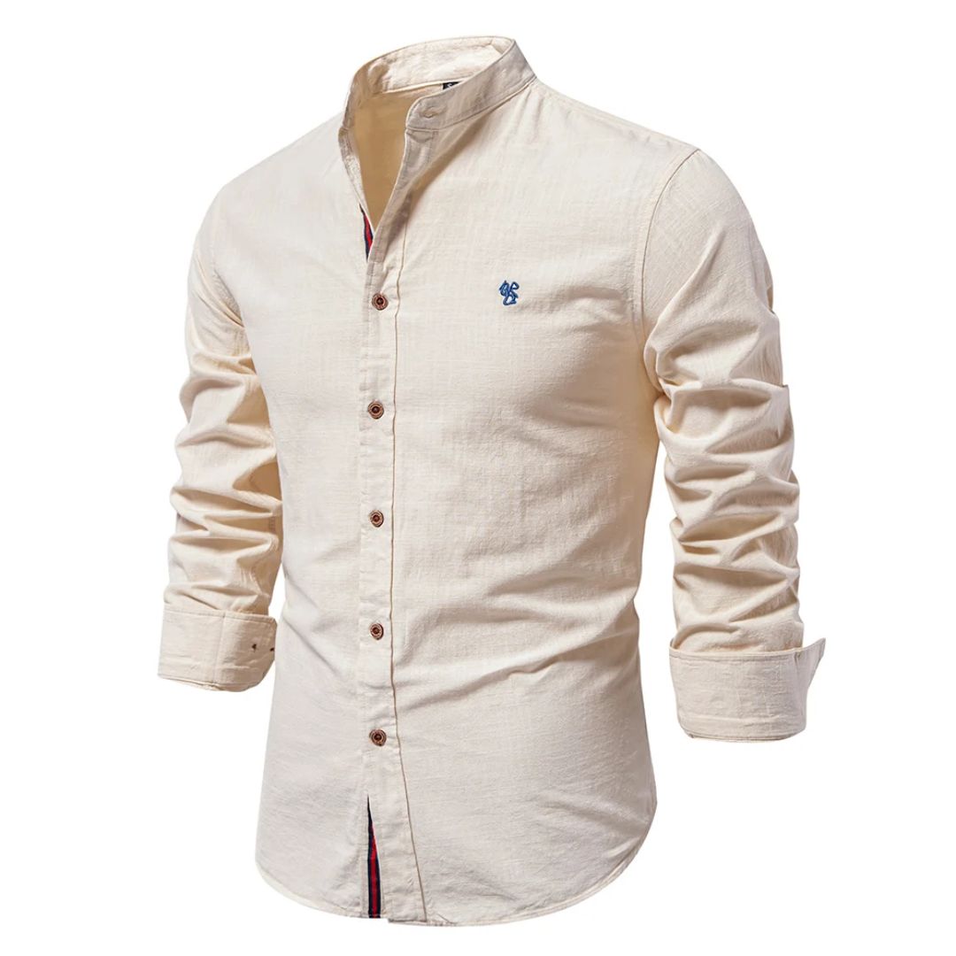 Men's classic button-up long sleeve shirt - versatile essential attire