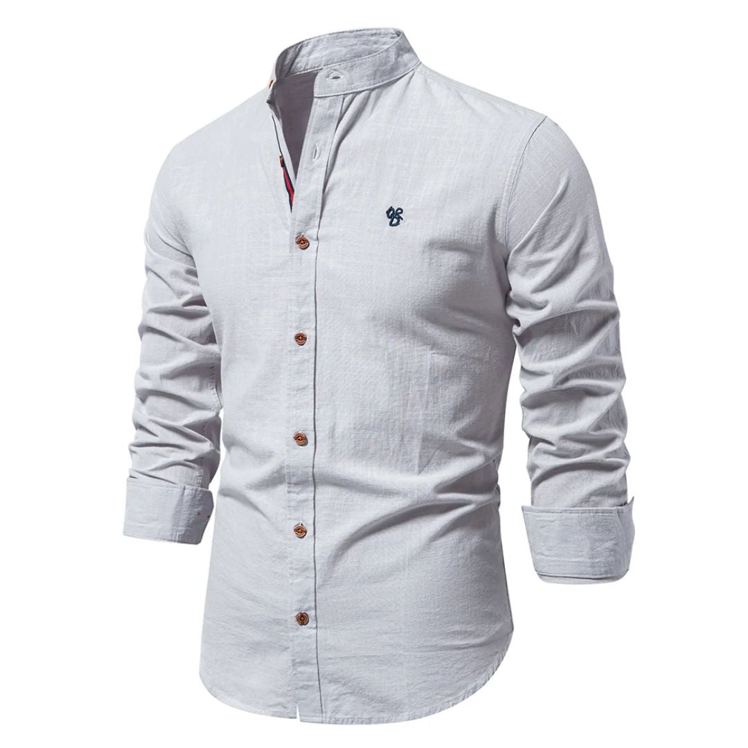 Men's classic button-up long sleeve shirt - versatile essential attire