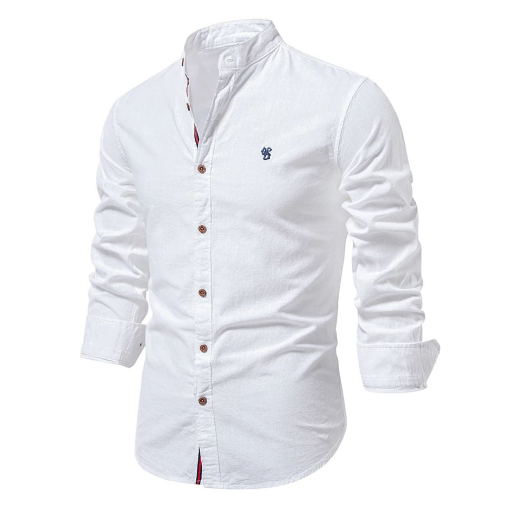 Men's classic button-up long sleeve shirt - versatile essential attire