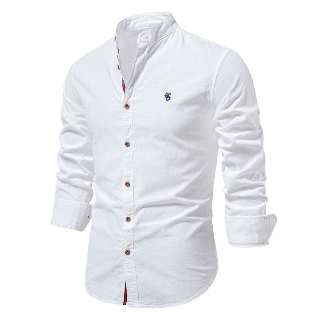 Men's classic button-up long sleeve shirt - versatile essential attire