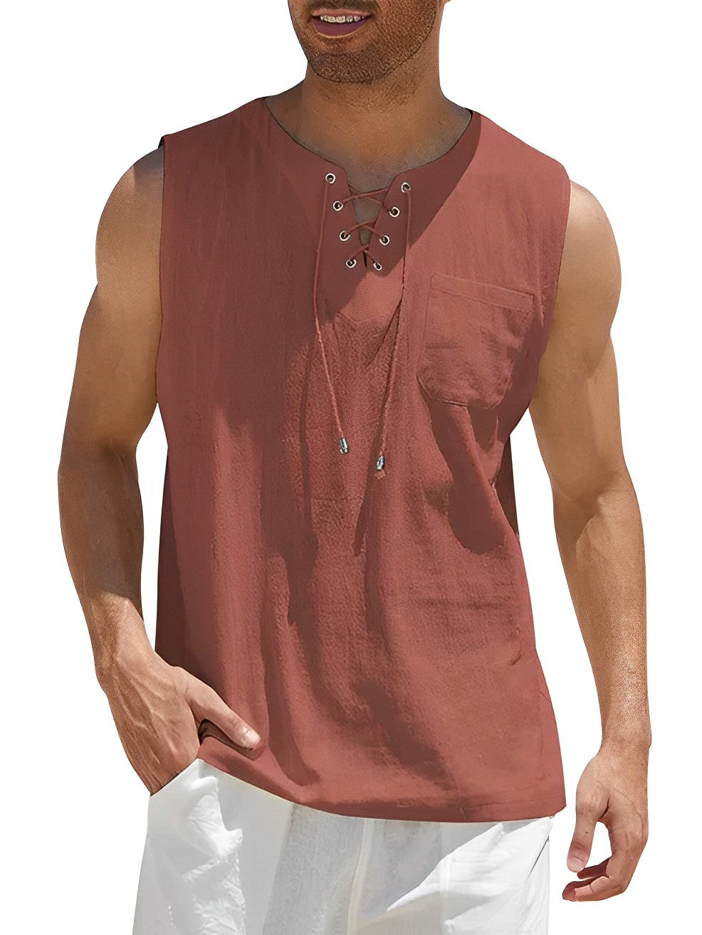 Linen tank top - versatile men’s summer shirt