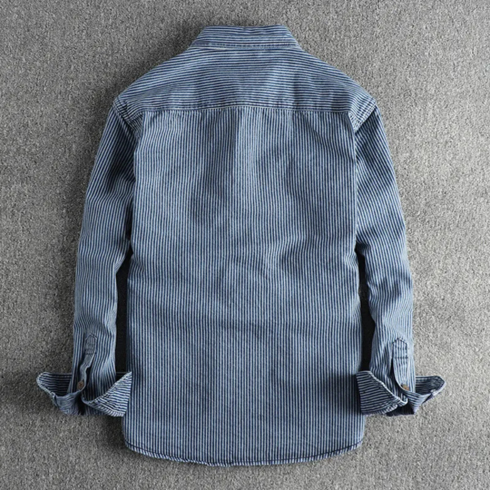 Men’s striped casual shirt - vintage long sleeve top