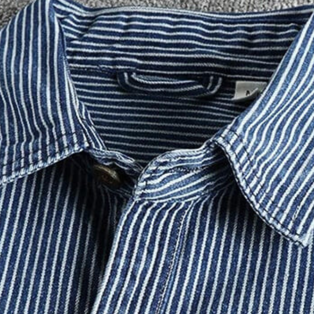 Men’s striped casual shirt - vintage long sleeve top