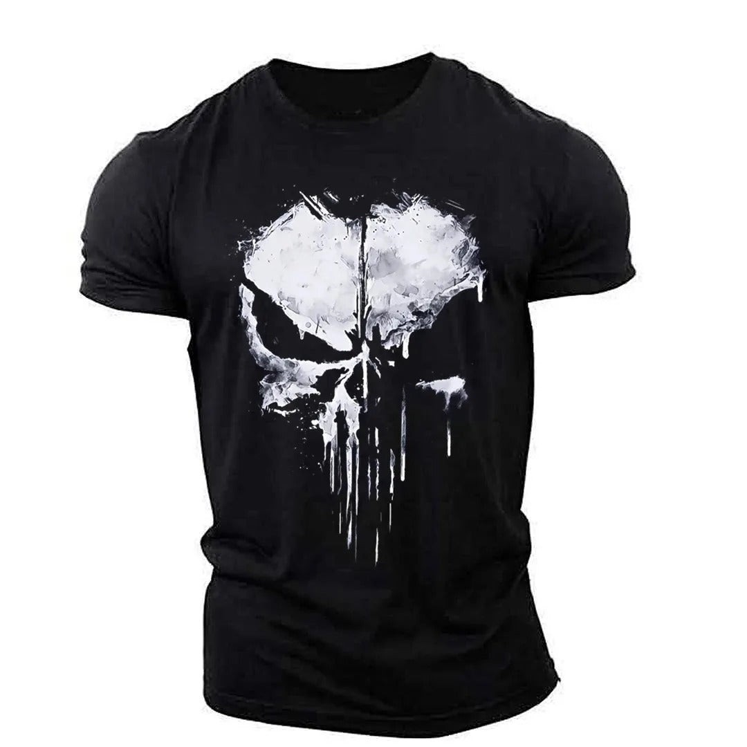 Men's skull design graphic t-shirt - trendy tee for everyday casual wear