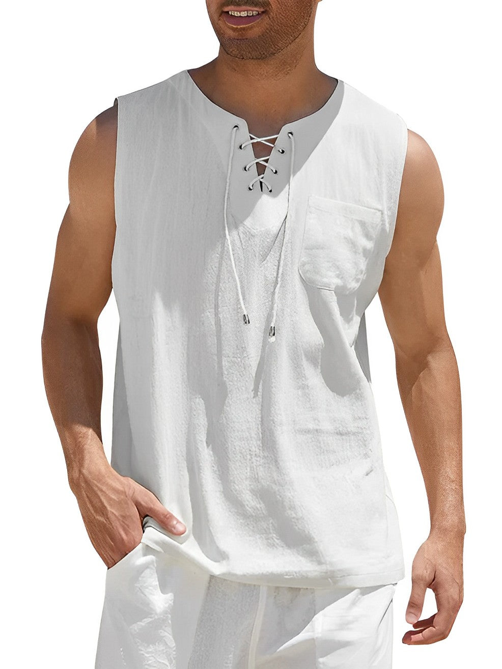 Linen tank top - versatile men’s summer shirt